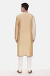 Shop_Mayank Modi - Men_Beige Silk Chanderi Embroidered Kurta Set_at_Aza_Fashions