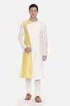 Buy_Mayank Modi - Men_White Silk Cotton Embroidered Floral Kurta Set  _at_Aza_Fashions