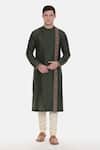 Buy_Mayank Modi - Men_Green Silk Cotton Kurta Set_at_Aza_Fashions