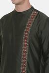 Shop_Mayank Modi - Men_Green Silk Cotton Kurta Set_Online_at_Aza_Fashions