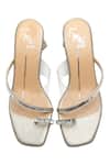 Shop_Nidhi Bhandari_Gold Crystals Embellished Strappy Block Heels _at_Aza_Fashions