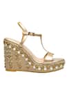 Nidhi Bhandari_Gold Crystals, Beads Embellished Wedges _Online_at_Aza_Fashions