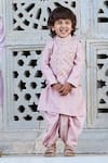 Buy_All Boy Couture_Pink Maheshwari, Cotton, Silk Sequins, Embroidery Bundi Dhoti Pant Set _at_Aza_Fashions