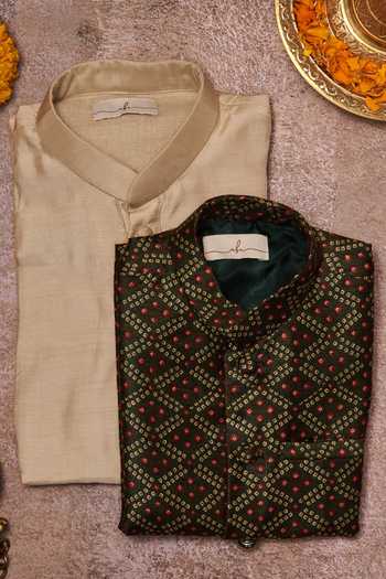 Boy Elephant 3 Pc Bundi Set - Green