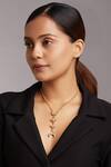 Buy_Joules by Radhika_Gold Plated Rubies Hydro Ruby Chain Necklace_at_Aza_Fashions