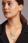 Joules By Radhika_Gold Plated Pearl And Cubic Zirconia Pendant Necklace _Online_at_Aza_Fashions