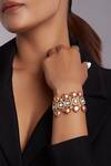 Joules By Radhika Brown Pearls Hydro Monazite Polki Bracelet Online at Aza Fashions Joules By Radhika_Brown Pearls Hydro Monazite Polki Bracelet_Online_at_Aza_Fashions