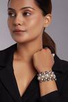 Buy_Joules By Radhika_Grey Pearls Hydro Monazite Polki Bracelet_at_Aza_Fashions