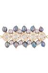Buy_Joules By Radhika_Grey Pearls Hydro Monazite Polki Bracelet_Online_at_Aza_Fashions