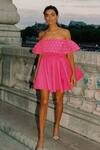 Buy_Kangana Trehan_Pink Crisp Taffeta Off Shoulder Embellished Dress_at_Aza_Fashions