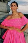 Shop_Kangana Trehan_Pink Crisp Taffeta Off Shoulder Embellished Dress_at_Aza_Fashions