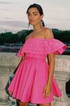 Buy_Kangana Trehan_Pink Crisp Taffeta Off Shoulder Embellished Dress_Online_at_Aza_Fashions