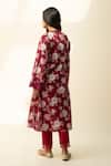 Shop_Roze_Red Cotton Faria Floral Print Kurta Pant Set_at_Aza_Fashions
