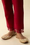 Shop_Roze_Red Cotton Faria Floral Print Kurta Pant Set_Online_at_Aza_Fashions