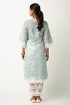Shop_Roze_Blue Cotton Floral Print, Lace Work Round Gulmina Kurta Set _at_Aza_Fashions