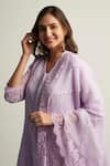 Shop_Roze_Purple Crinkle Cotton Embroidered Lace Work Round Mahjabeen Kurta Set _Online_at_Aza_Fashions