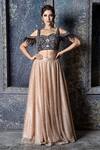 Buy_Aaryaa By Kashveen Kohli_Black Sequin Embroidered Lehenga Set _at_Aza_Fashions