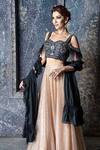Buy_Aaryaa By Kashveen Kohli_Black Sequin Embroidered Lehenga Set _Online_at_Aza_Fashions
