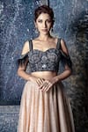 Shop_Aaryaa By Kashveen Kohli_Black Sequin Embroidered Lehenga Set _Online_at_Aza_Fashions
