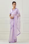 Label Nitika_Purple Silk Organza Saree With Blouse_Online_at_Aza_Fashions