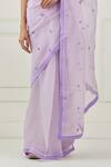 Buy_Label Nitika_Purple Silk Organza Saree With Blouse_Online_at_Aza_Fashions