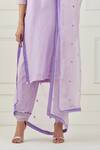 Label Nitika_Purple Chanderi Embroidered Sequin V Neck Kurta Set  _at_Aza_Fashions