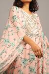 Buy_Sailex_Pink Flat Chiffon Cherry Blossom Print Kaftan_Online_at_Aza_Fashions