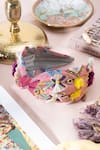 Shop_Payal Singhal Accessories_Pink Embroidered Hairband_at_Aza_Fashions