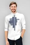 Buy_HeSpoke_White 100% Cotton Printed Floral Checkered And Striped Shirt For Men_at_Aza_Fashions