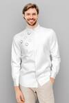 Buy_HeSpoke_White 100% Cotton Embroidered Play Card Motifs Trump Shirt For Men_at_Aza_Fashions
