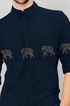 HeSpoke_Blue 100% Cotton Printed Animal The Tuskers Shirt _Online_at_Aza_Fashions