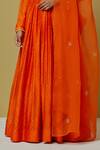 Shop_Ikshita Choudhary_Orange Organza, Chanderi Sequin, Bandhani Round Anarkali With Dupatta _Online_at_Aza_Fashions