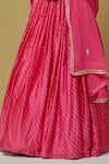 Shop_Ikshita Choudhary_Pink Chanderi Printed Bandhani Lehenga For Women_Online_at_Aza_Fashions