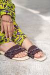 Mehak Murpana_Maroon Embellished Sliders_Online_at_Aza_Fashions