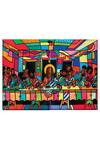 Shop_The Art House_Multi Color Canvas Digital Print The Last Supper Abstract Painting Set Of 2 _at_Aza_Fashions