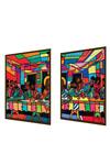 Buy_The Art House_Multi Color Canvas Digital Print The Last Supper Abstract Painting Set Of 2 _Online_at_Aza_Fashions