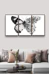 Buy_The Art House_Multi Color Canvas Digital Print Butterfly Painting Set Of 3 _at_Aza_Fashions