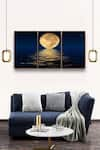 Buy_The Art House_Multi Color Canvas Digital Print Moon Painting Set Of 3 _at_Aza_Fashions