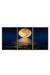 Shop_The Art House_Multi Color Canvas Digital Print Moon Painting Set Of 3 _at_Aza_Fashions