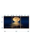 The Art House_Multi Color Canvas Digital Print Moon Painting Set Of 3 _Online_at_Aza_Fashions