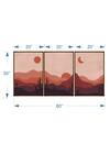 The Art House_Multi Color Canvas Digital Print Sun And Moon Desert Painting Set Of 3_Online_at_Aza_Fashions