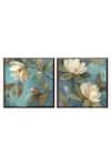 Shop_The Art House_Multi Color Canvas Digital Print Floral Painting Set Of 2_at_Aza_Fashions