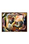 Shop_The Art House_Multi Color Canvas Digital Print Abstract Face Painting_at_Aza_Fashions