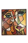 Shop The Art House Multi Color Canvas Digital Print Abstract Face Painting at Aza Fashions Shop_The Art House_Multi Color Canvas Digital Print Abstract Face Painting_at_Aza_Fashions