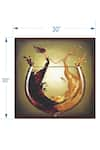 The Art House_Multi Color Canvas Digital Print Wine Glass Abstract Painting _Online_at_Aza_Fashions