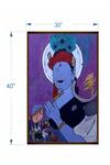 The Art House_Multi Color Canvas Digital Print Lord Krishna Abstract Painting_Online_at_Aza_Fashions
