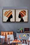 Buy_The Art House_Multi Color Canvas Handmade Tribal Women Painting Set Of 2 _at_Aza_Fashions