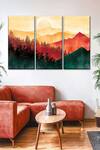 Buy_The Art House_Multi Color Canvas Handmade Landscape Painting Set Of 3_at_Aza_Fashions