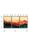 The Art House_Multi Color Canvas Handmade Landscape Painting Set Of 3_Online_at_Aza_Fashions