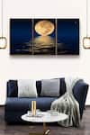 Buy_The Art House_Multi Color Canvas Handmade Moon Painting Set Of 3_at_Aza_Fashions